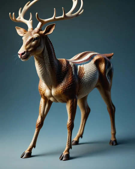 score_9, score_8_up, score_7_up, intricate details, rating_safe,
<lora:SnakeSkinStyle:0.7>,
1boy(solo, 
feral furry, elk with Jed-snkskn, snakeskin, 
full body, looking at the viewer, solo, happy), detailed background, depth of field, subsurface scattering, 
<lora:ral-chrosc-clr:0.5>, ral-chrosc-clr,
<lora:xl_more_art-full_v1:0.3>,
<lora:add-detail-xl:0.3>