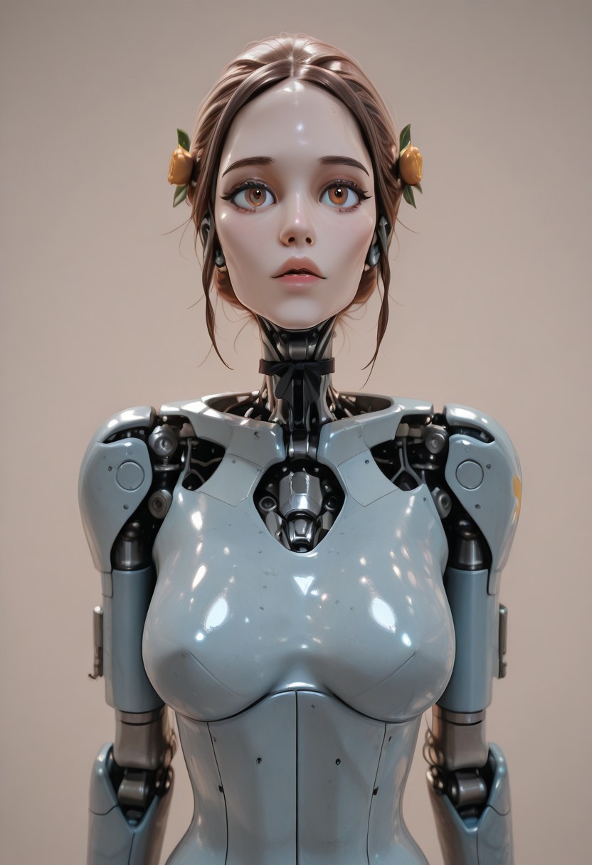 A beautiful robot, female, medium breasts, vurvy athletic build