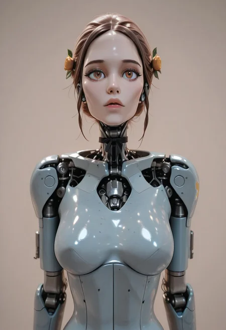 A beautiful robot, female, medium breasts, vurvy athletic build