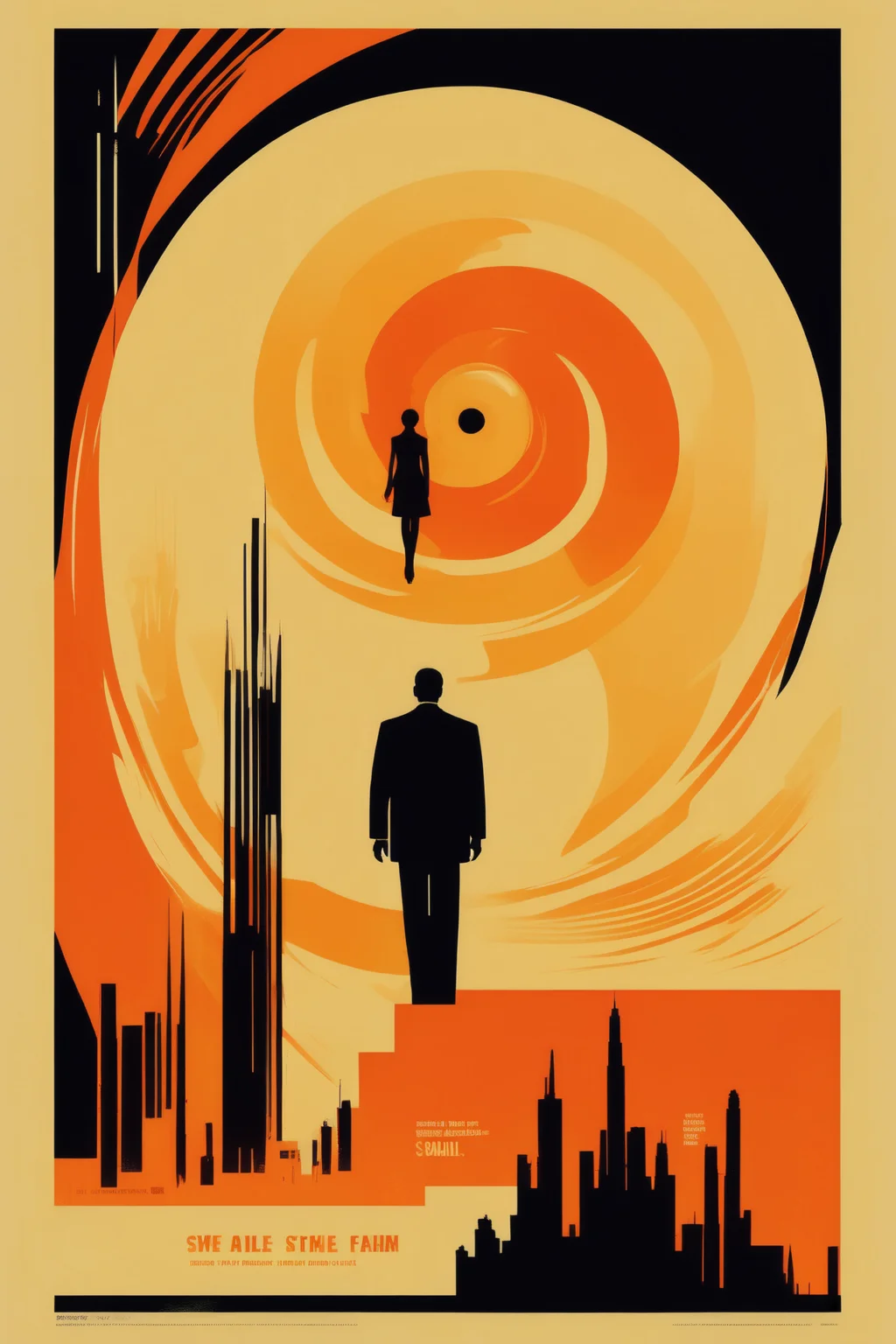 <lora:Olly Moss Style:1>Olly Moss Style - movie poster in the style of saul bass cream color dominant