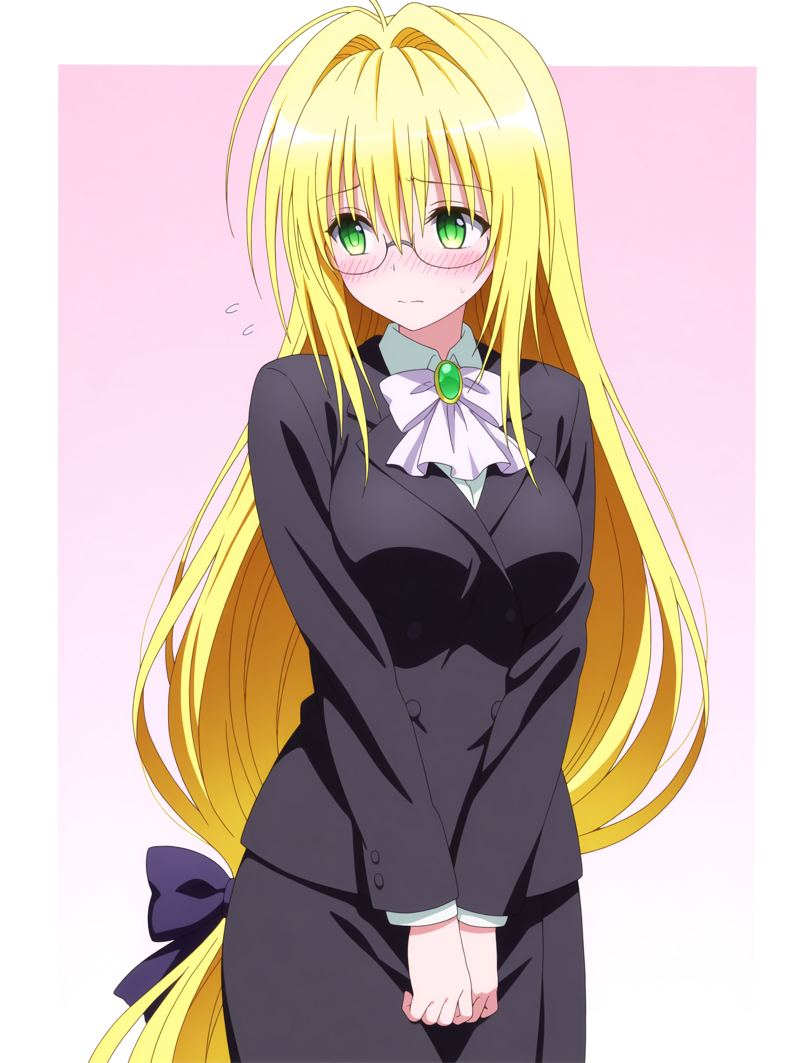 <lora:Tearju Lunatique:1>,tearju,glasses,low-tied long hair,very long hair,shy,