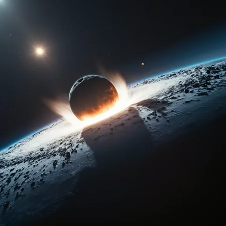 cinematic film still of <lora:collision style:1>
A collision of a black hole with a white disk in the middle,no humans,star (sky),scenery,light particles,realistic,space,planet , impact, crash, explosion, destruction, strike, wreck, smash, planet, outer-space, galaxy, cinematic, film, different color, real, collision style, shallow depth of field, vignette, highly detailed, high budget, bokeh, cinemascope, moody, epic, gorgeous, film grain, grainy