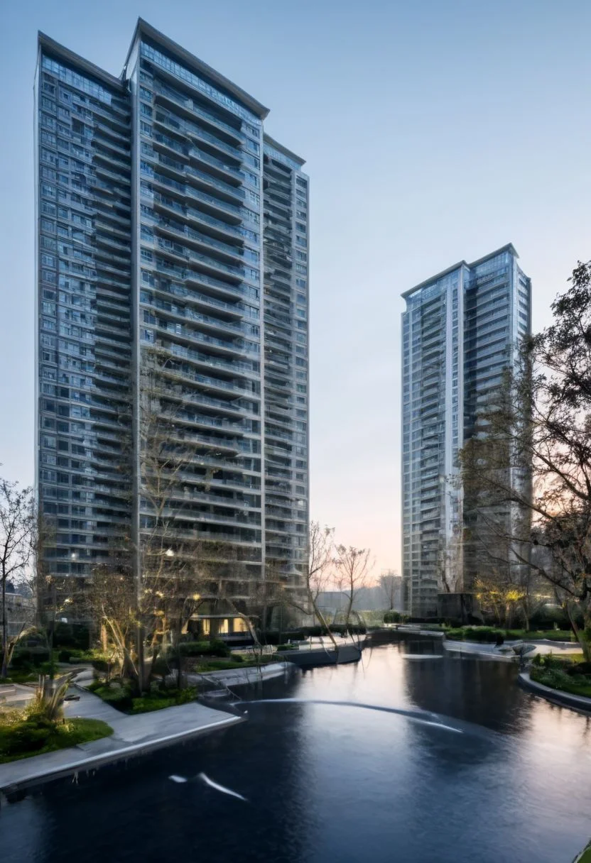 (((Modern style architecture, housing, luxury residence))),
outdoors, sky, tree, blue sky, no humans, ground vehicle, building, scenery, reflection, city, cityscape, bare tree, skyscraper, real world location,
(Large Files, Ultra Realistic, 8K, 16k, FHD, HD, VFX, Perfect, Photography, composition, Architecture Sales Photography, Architecture Competition, Ultra High Resolution, Cinematography, High Resolution Image:1.1), (dramatic lighting, direct sunlight, ray tracing, clear shadow:1.2), (real landscape:1.1), (blurred background:1.0), (urban background, more_details)
(avant-garde, future, reality, science fiction, photorealistic), (modern architecture:1.2), White limestone with black granite, fountain, waterfall, landmark, square, path, narrow street,
(Large Files, Ultra Realistic, 8K, 16k, FHD, HD, VFX, Perfect, Photography, composition, Architecture Sales Photography, Architecture Competition, Ultra High Resolution, Cinematography, High Resolution Image:1.1), (dramatic lighting, direct sunlight, ray tracing, clear shadow:1.2), (real landscape:1.1), (blurred background:1.0), (urban background, more_details) ,
great lighting, extremely detailed, clear, SteamPunk, <stardeaf-cold-arc>, void