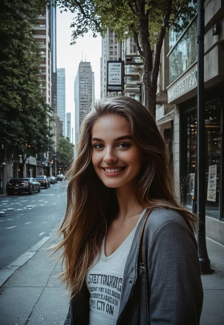 safe_pos, score_9, score_8_up, score_7_up, ((( highly detailed, masterpiece, perfect drawing, detailed, hd, ))
,
((( towstrmb, city, street, outdoors, )))
,
(( tree, lamppost, sign, building ))
,
((( 1girl, solo, smiling, beautiful )))
,
((( )))
,
(( ))
,
(( ))
,
((( )))
,
()