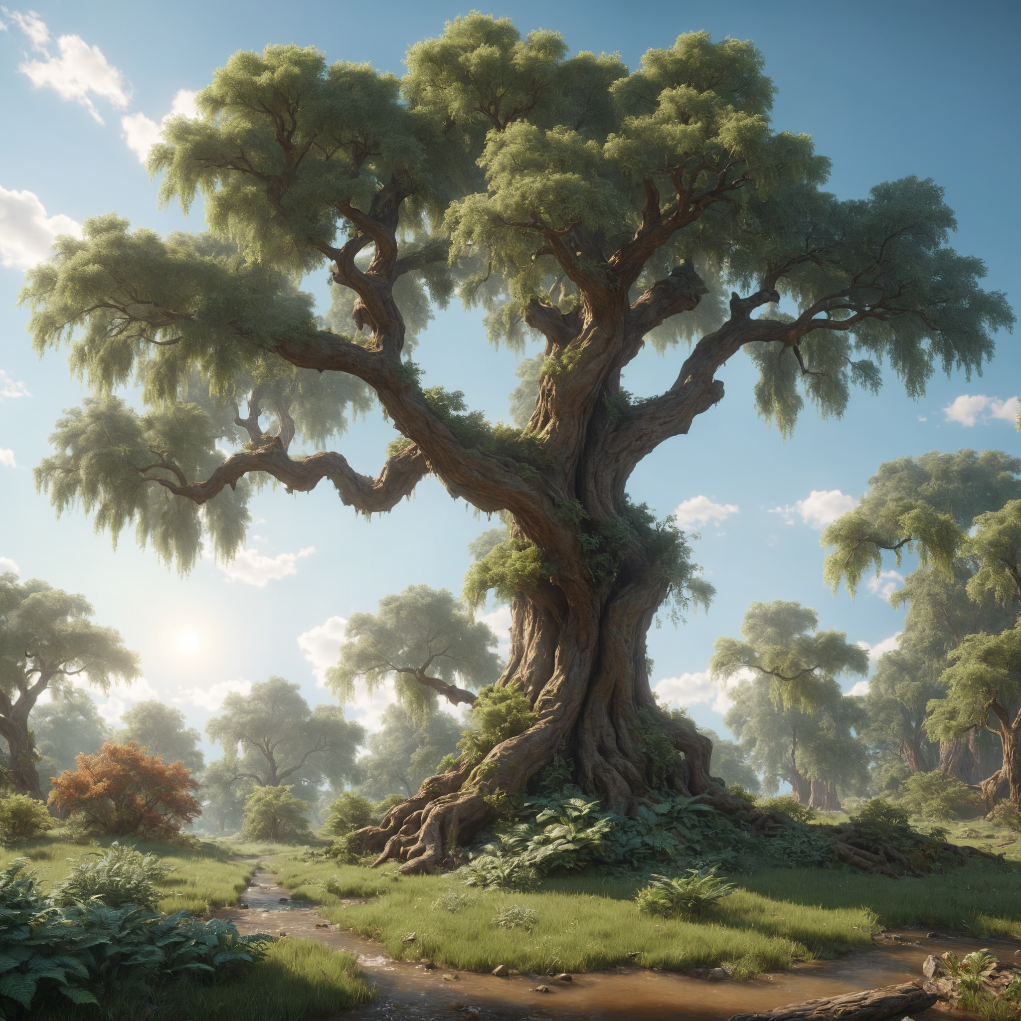a classic landscape painting of nature's glory  , by Thomas Allom and by William Eggleston, shiny intricate 3D graphics octane render highly detailed 8k HDR UHD high quality professional unreal engine PS5  cinematic vray   Cuno Amiet