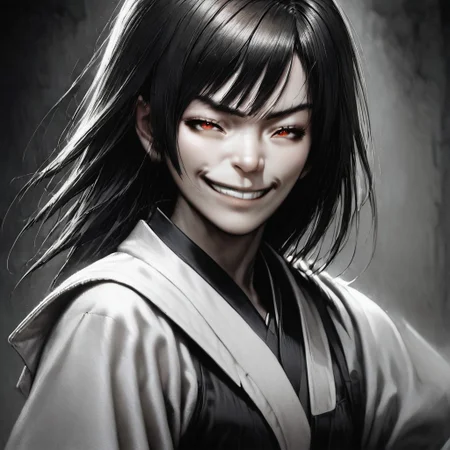 score_9, score_8_up, score_7_up,, masterpiece, excellent quality, red eyes, black shorts, flat chest, closed eyes, smirk, wide smile
