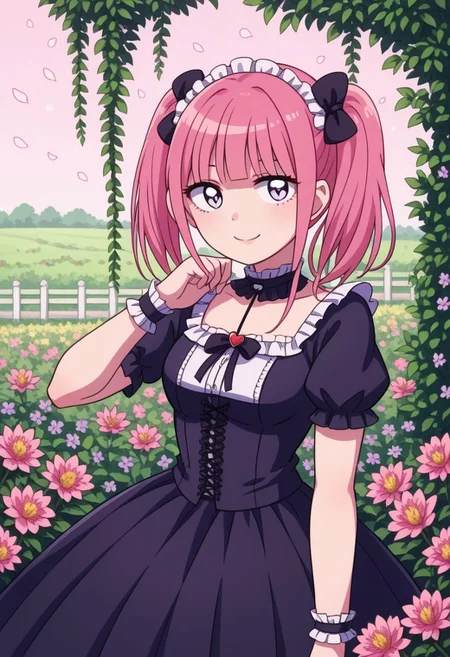 score_9, score_8_up, score_7_up,
masterpiece, best quality, detailed, amazing quality,
detailed background, garden, flowers,
detailed eyes, clean eyes,
dynamic pose, smiling,
easynegative,
solo, 1girl, menhera-chan, gothic_lolita, frills, frilly,