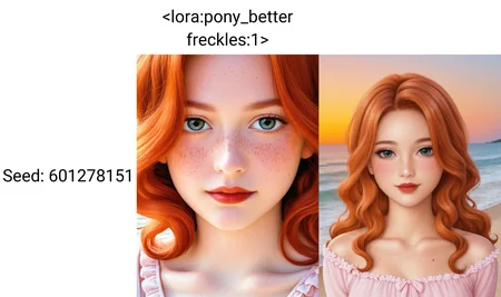 18 years old, close-up, long ginger hair, long wavy hair, wearing an off the shoulder long Sleeves crepe dress, cheek dimples, red cheek, with freckles, red lips, flirty looks, shy, on a beach, with a sunset, portrait, high contrast, pink tones, canon 5D Mark IV, studio photography <lora:Pony_DetailV2.0:1> <lora:pony_better freckles:1>