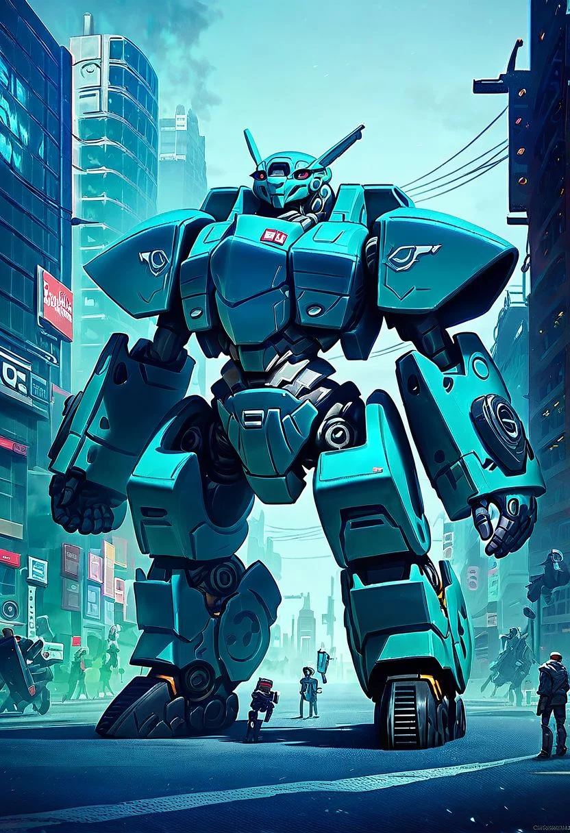 score_9,score_8_up,score_7_up, realistic, ULTRA DETAIL,
mecha, science fiction, guarding, foggy city street, mecha, robot, legs, (giant battle canon), heavy armor, NOT SLEEK, NO WINGS, 1both hand IS A BIG GUN, HEAD WITH EYES ONLY,