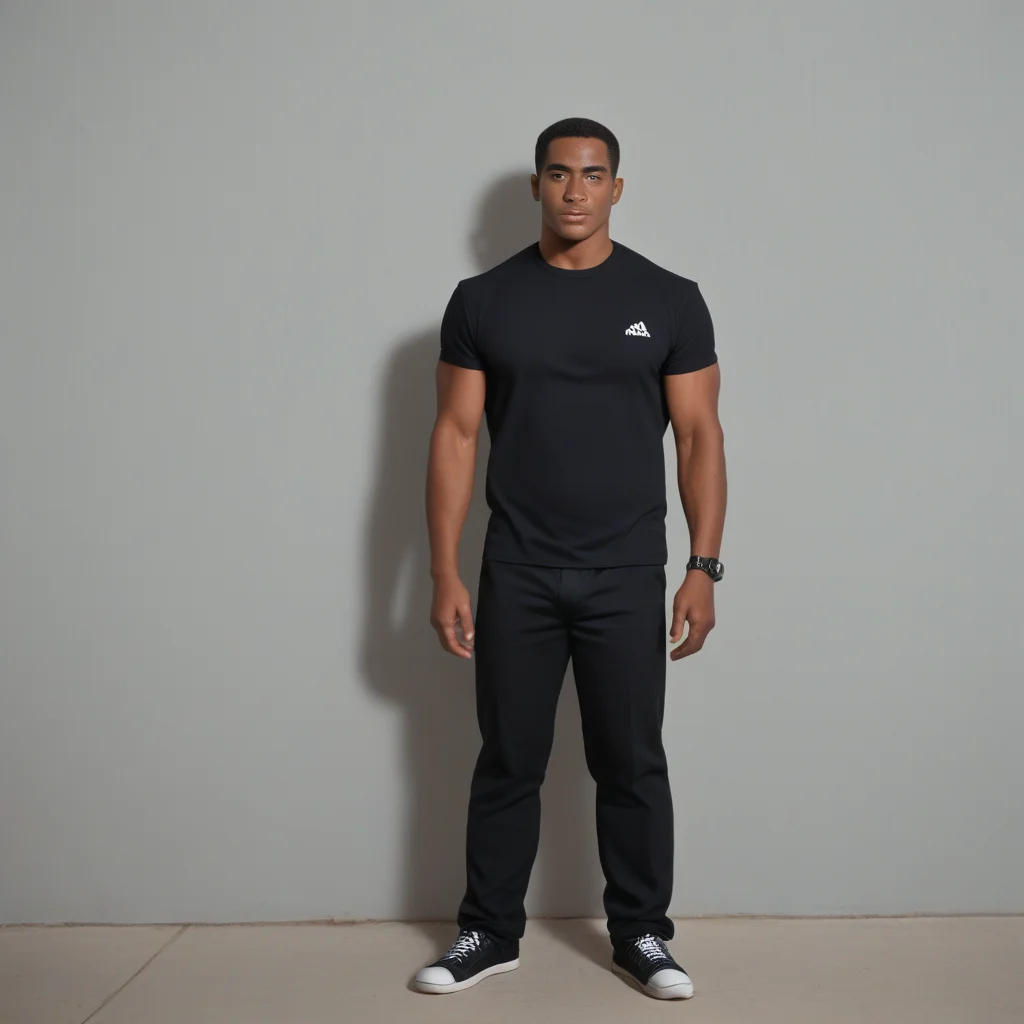 Mike a man standing in front of a wall with a shirt on Character