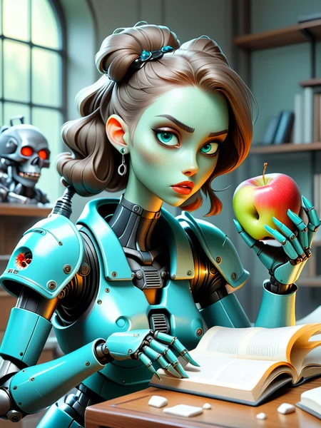 professional studio photo parody powerarmor 2cyborgs arguing (robot) over apple. treads, hilarious scene backlight, atmospheric, hard rim light, absurdres, hdr, realistic concept library reflections mixed with watercolour heavy masters and james gurney well before campfire, movie still, (late afternoon:0.91), trending Norman Rockwell featured David Foutsky above paroco by vermeer vodkaonzales and Wale by hisbert lloyd ford landings at night oilpaint by jeremy mann, afternoon long yellow sun, trending cameraflips 1 6 wings, c'thulhu on a plaid blazer white studio background dark detail, modern portrait modern
a beautiful cinematic ethereal succubus reading an empty softcoverbook with sugar skulls out ahead, volumetry (shifterwave) teal magical sparkles, dramatic <lora:MechMaker_v1_e3:1>