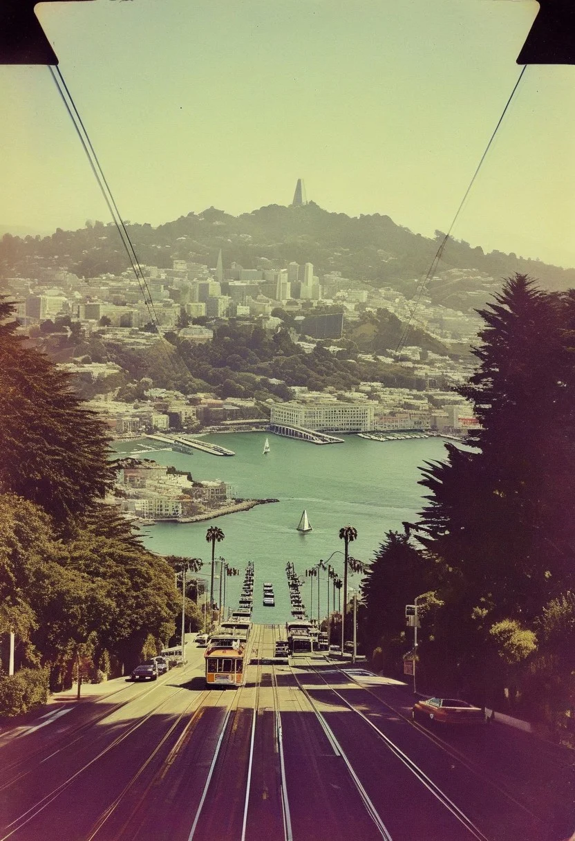 ()Hyoer Realistic:2.0)Polaroid picture
an image of
A stunning panoramic view of San Francisco, California, showcasing its iconic Golden Gate Bridge and Alcatraz Island. The skyline is dominated by the Transamerica Pyramid, while the city is set against a backdrop of rolling hills and the ocean. The streets are bustling with people, and the famous cable cars weave their way through the vibrant neighborhoods. The overall atmosphere of the image is vibrant and lively, capturing the essence of the city's diverse culture.