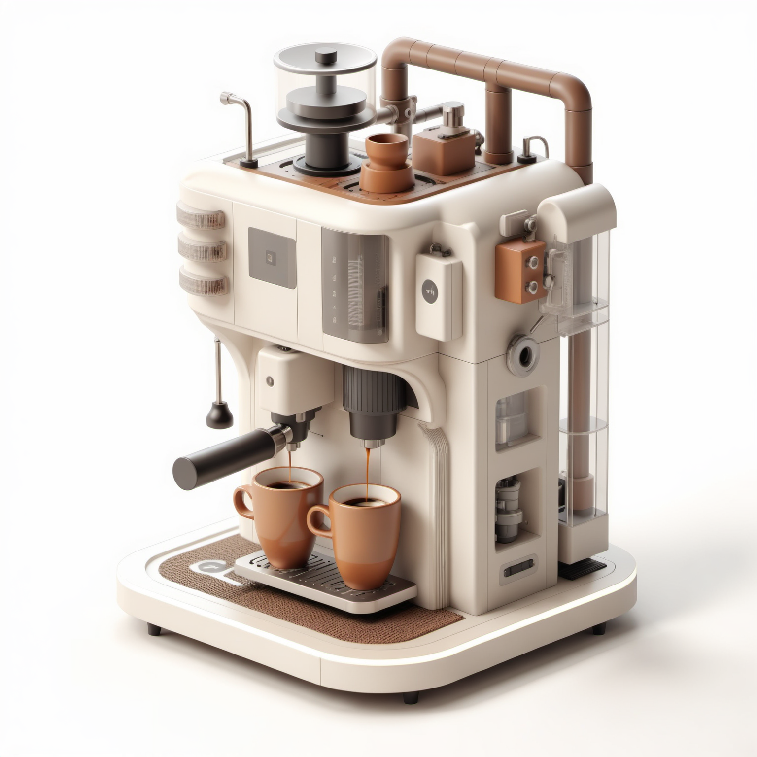 isometric cutaway - isometric 3d view of a coffee machine octane 8k detailed mathematic correct perspective hd 8k very harp white background <lora:Isometric Cutaway:1>
