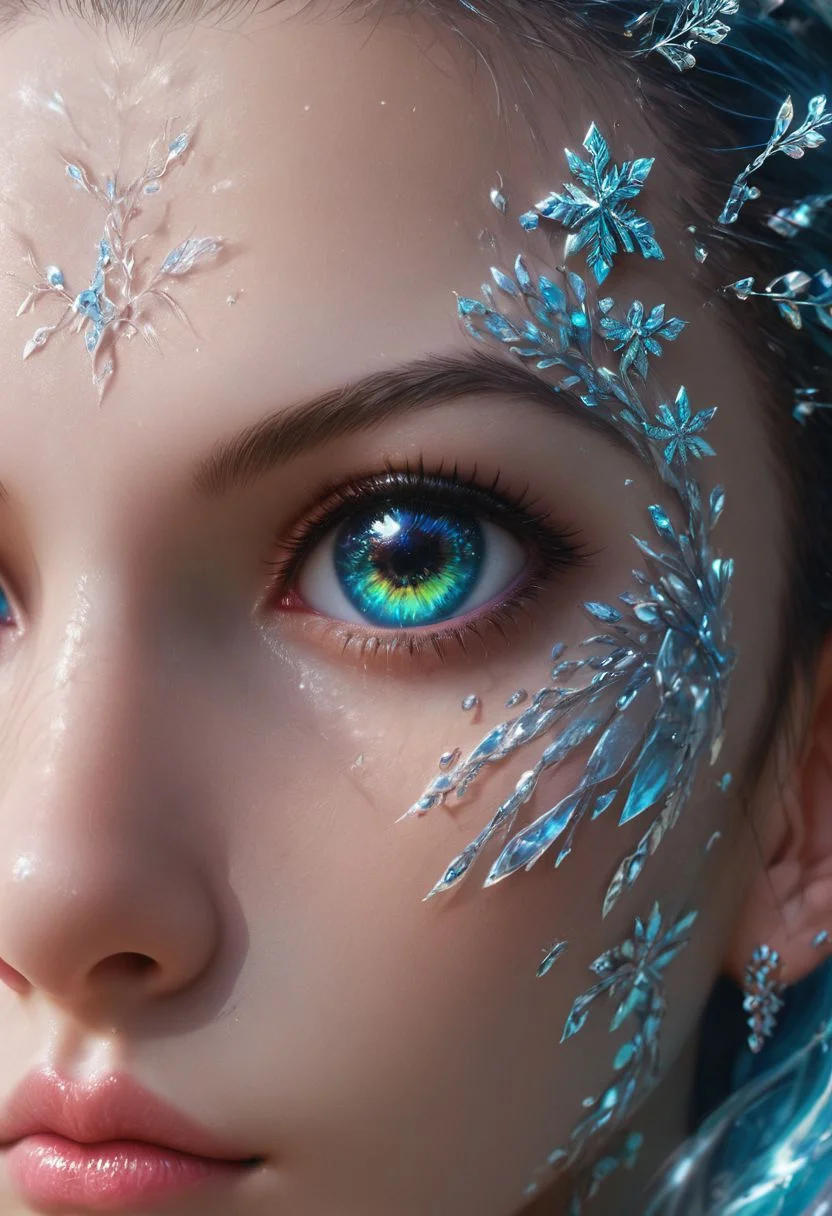 minimalism realistic photography, cyberpunk, sci-fi, close-up of a young and beautiful fairy girl, ride on huge dragon, ice dragons, blue dragon, strapless,
rainbow color wing, shiny suit, realistic facial feature, surrounded by snowflakes and drizzle, with the cyberpunk city in the background, Bold epic color palette with strong contrasts,, score_9, score_8_up, score_7_up