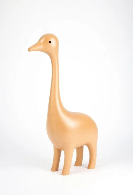 (expert craftsmanship:1.8), (high resolution, product photography, photo studio background:1.2), (modern wooden toy animal, avian creature:1.8), (fine wood, realistic wood material:1.5), (simple form, abstract form, multiple parts:1.9), (finely crafted parts, simple shape, elegant shape, ambiguous shape, stout shape, innocent shape:1.4), (comfortable, playful, friendly:1.5), (tall, lanky, whimsical:1.7), (Bauhaus Design aesthetic:1.7)