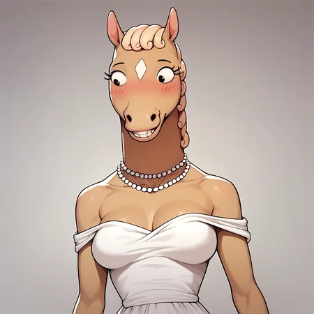 score_9, score_8_up, score_7_up, score_6_up, score_5_up, score_4_up, BREAK <lora:beatriceh:1> beatriceh, anthro, pearl necklace, breasts, blush, smile, white dress,
