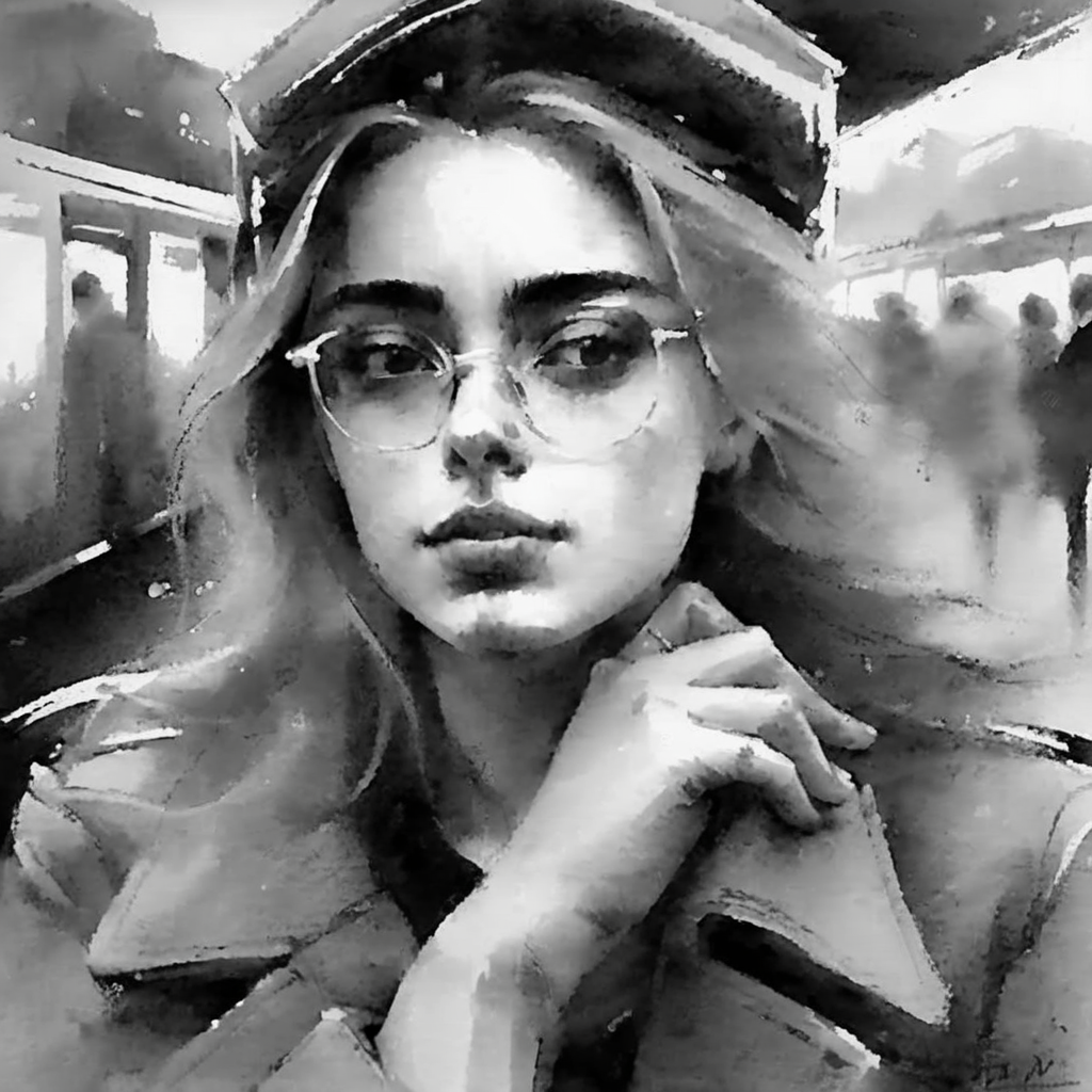 drawix22  beautiful girl at the station waiting for the train, very detailed<lora:drawix22:1>
