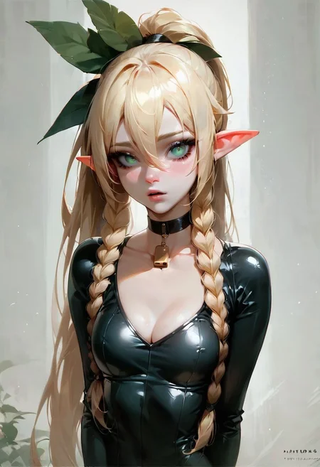 (masterpiece, best quality), 1girl, collarbone, {leafa, green eyes, blonde hair, ponytail, long hair, hair between eyes, bangs, twin braids, pointy ears,((black lather body)),lock at viewer,shift lift,masturbate in latex pants
score_9, score_8_up, score_8_up, layering, 1girl, exposed, large soft breast, slender body, ultra detailed,(g0thicPXL:0.3), <lora:g0th1cPXL:0.3>, cover, exaggerated proportions, long hairs , blond hair, medium breasts ,large elastic buttocks, round bubble ass, (ultra wide angle shot:0.65), shallow depth of field, smooth skin texture, alluring curves, tasteful sensuality, softcore, Expressiveh