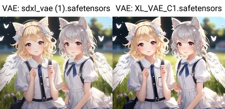 masterpiece, best quality, ((semilong wavy blonde hair girl with angel wings with Angel Halo with cat ears and semilong wavy silver hair girl with angel wings with Angel Halo with cat ears)),full body,((school uniform)), ,game cg,depth of field,4k backlighting,in Fantastic field, 2girls,ultra cute kawaii moe kawaii