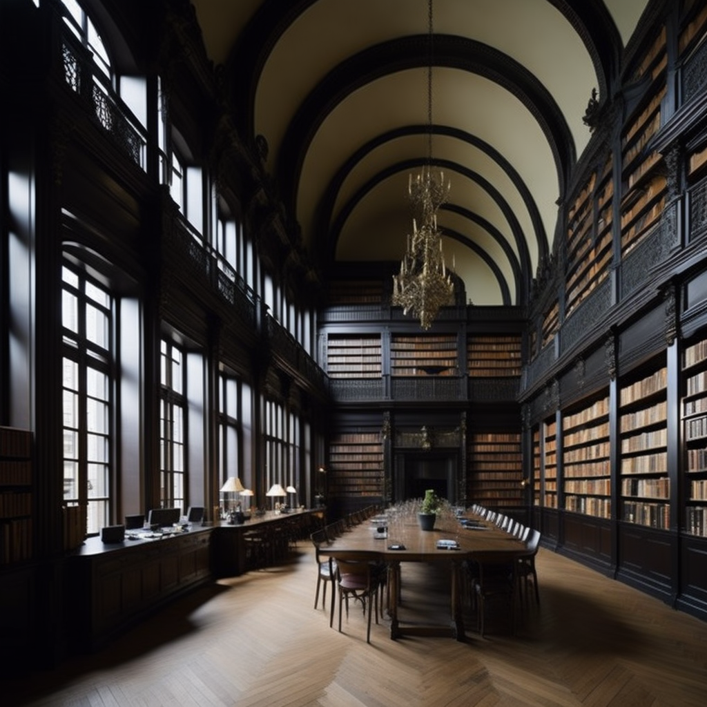 <lyco:Belgian_style_interior_design_Sa_May:1.0>   Belgian interior of  library