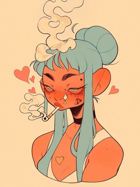 score_9, score_8_up, score_7_up, score_6_up, score_5_up, <lora:BSXLP:1> bs, 1girl, smoke, heart