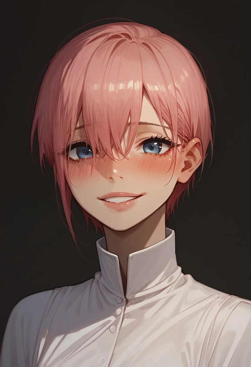score_9, score_8_up, score_8. score_9, score_8_up, score_7_up, score_6_up, masterpiece, 4k, high quality, (best quality:1.1), ExpressiveH
1girl, solo,nakano ichika, pink hair, short hair, blushing, looking at viewer, smiling, g0dd3ss, white dress
green background