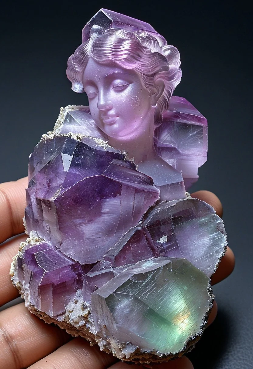 Masterpiece, best quality, 1girl, fluorite mineral, flu0rite, iridiscent