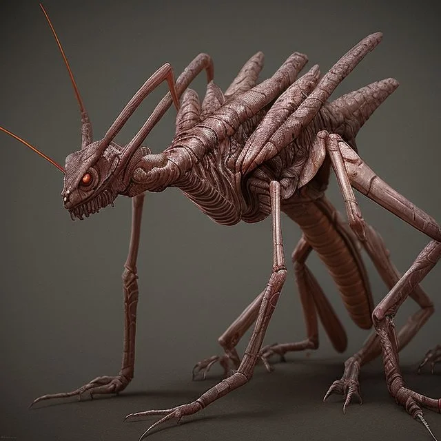 detailed scifi horror (alien | pmantis:0.9), matte oil painting, concept art, ambient lighting, deviantart, 4k, hd, clean