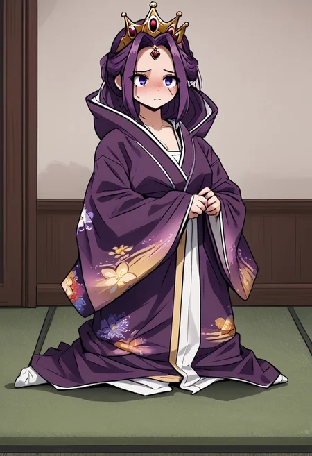 MIRELLIA Q MELROMARC, CROWN, TIARA, kimono, full body, ShrinkingConcept, shrinkingclothing, oversized clothes, shrinking, full body, child, small
