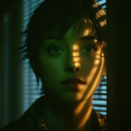 anime artwork of <lora:casting shadow style v2:1>
A cucoloris patterned illumination casting a tree branch shadow on a light shines through a window in a dark room,indoors,blurry,no humans,depth of field,realistic,light,dark,cinematic,film,filmic,casting shadow,venetian blinds casting shadow light,shadow on face,face partially covered in shadow,different shadow,window casting shadow light,cinematography,detailed,detailed background,detailed face,high quality,8k,cuculoris,kookaloris,cookaloris or cucalorus,light modifier,different light pattern,creative light,unique shadow , casting shadow style, anime style, key visual, vibrant, studio anime, highly detailed