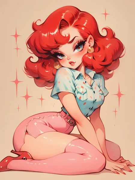 score_9, score_8_up, score_7_up, score_6_up, score_5_up, <lora:K33N3RXLP:1> k33n3r, 1girl, solo, red hair,