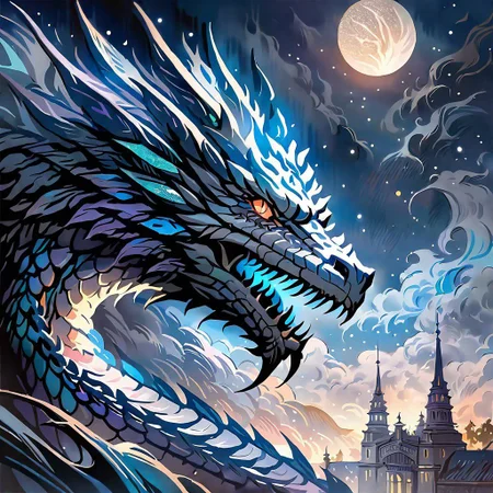 ethereal fantasy concept art of Close-up, photography, bokeh effect, dragan style post-production, (mythical:1.2), (high resolution:1.2), (detailed scales:1.1), (colors: black and gray), (fantasy realism:1.2), (impressive:1.1), dragon, (masterpiece, best quality:1.5), magnificent, celestial, ethereal, painterly, epic, majestic, magical, fantasy art, cover art, dreamy.