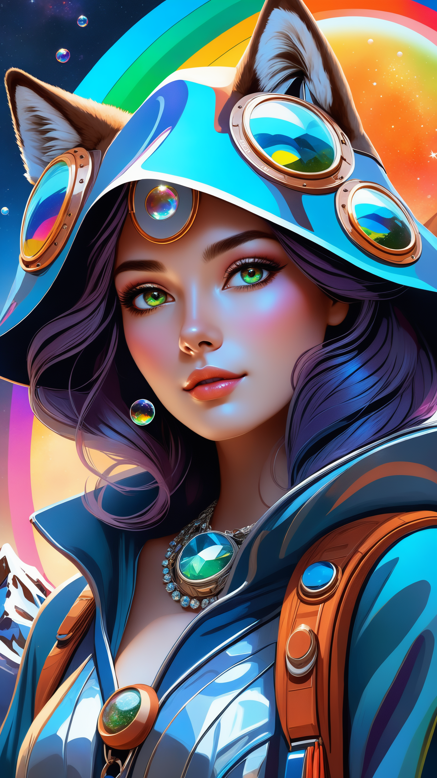 a beautiful girl, closed eyes, portrait, style-paintmagic, (((splash of paint))), (((colorful))), ((floating colorful paint)), goddess of death, Japanese mythology, (featuring mythical creatures), solar system, milky way, dream, fantasy, (abstract background:1.3), masterpiece, ultra realistic, 32k, extremely detailed CG unity 8k wallpaper, best quality, masterpiece, best quality, ultra high res, extremely detailed, (psychedelic art:1.4), woman, veil, visually stunning, beautiful, award-winning illustration, cosmic space background, ethereal atmosphere, (dark glass skin, diamond body, multi colored eyes:1.3), dark brown eyes, chestnut hair, mutton chops, (cyberpunk city:1.2), portrait, elegant hat, half shot, detailed background, detailed face, curvy girl, (chronomancy theme:1.1), bubble-wizard, orange sorcerer robes, surrounded by light green bubbles, rainbow, floating orbs, large bubbles, floating sparkling particles, transclucent, glowing bubbles, swirling bubbles, graceful, bubbles in background, intricate patterns, starry sky, magical atmosphere, space, Egypt futuristic, (by Enki Bilal , methurlant), surreal, (hyper realistic:1), ((upper body selfie, happy)), masterpiece, best quality, ultra-detailed, solo, outdoors, (night), mountains, nature, (stars, moon), cheerful, happy, backpack, sleeping bag, camping stove, water bottle, mountain boots, gloves, sweater, hat, flashlight, forest, rocks, river, wood, smoke, shadows, contrast, clear sky, analog style, (warm hue, warm tone), methurlant Dean Cornwell, A portrait of a female cyborg , organic armor, silver, (intricate, atmospheric, surreal, gritty, cinematic, stylized, contrast, comic, eerie, stylized, dystopian), (high contrast:1.1), (Reflected light:1.2), ultra detailed, (glass skin:1.3), (surrealism:1.1), (disturbing:1.1), (cottagecore), (geometric:1.2), (futurism:1.2), impressionist, (detailed), (majestic:1.2), (breathtaking), (suggestive:1.3), (depressing:0.9), (cute:1.4), (enticing:1.4), (irresistible:1.4), disturbing, (fascinating:1.2), (magnetic:1.2), (color palette crimson:1.1) (color palette cerulean:0.8), furry girl, anime furry women, ((best quality)), ((masterpiece)), ((realistic)), (detailed), portrait, close up, young female, RAW photo, uhd, dslr, rainbow hair, high quality, realistic, photo realistic, dreamlikeart, lens flare, upper body, looking at viewer, animal focus, furry, wolf fursuit, close up, detailed body, goddess body, cute, kawaii, lovely, fur, fur head, wolf head, narrow waist, wolf ears, chocker with rope, blush, paw, paw shoes, rainbow clothes, stunning gradient colors, no watermark signature, detailed background, woods, small lake with island, insanely detailed, ((masterpiece)), absurdres, HDR, (((spread legs, open legs, sitting, open arms))), (close up:0.5)