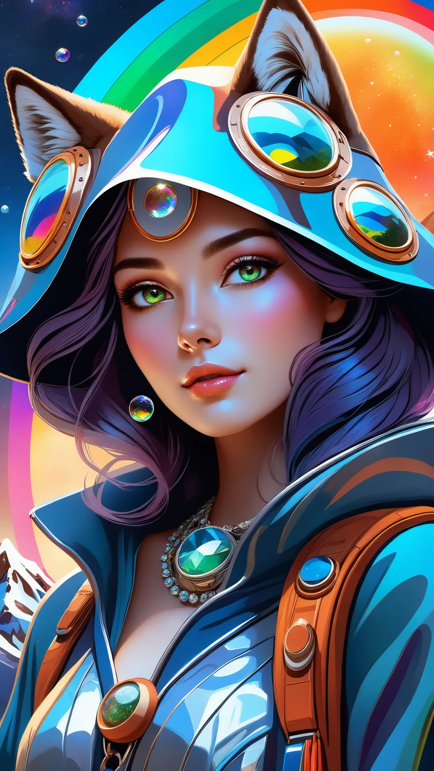 a beautiful girl, closed eyes, portrait, style-paintmagic, (((splash of paint))), (((colorful))), ((floating colorful paint)), goddess of death, Japanese mythology, (featuring mythical creatures), solar system, milky way, dream, fantasy, (abstract background:1.3), masterpiece, ultra realistic, 32k, extremely detailed CG unity 8k wallpaper, best quality, masterpiece, best quality, ultra high res, extremely detailed, (psychedelic art:1.4), woman, veil, visually stunning, beautiful, award-winning illustration, cosmic space background, ethereal atmosphere, (dark glass skin, diamond body, multi colored eyes:1.3), dark brown eyes, chestnut hair, mutton chops, (cyberpunk city:1.2), portrait, elegant hat, half shot, detailed background, detailed face, curvy girl, (chronomancy theme:1.1), bubble-wizard, orange sorcerer robes, surrounded by light green bubbles, rainbow, floating orbs, large bubbles, floating sparkling particles, transclucent, glowing bubbles, swirling bubbles, graceful, bubbles in background, intricate patterns, starry sky, magical atmosphere, space, Egypt futuristic, (by Enki Bilal , methurlant), surreal, (hyper realistic:1), ((upper body selfie, happy)), masterpiece, best quality, ultra-detailed, solo, outdoors, (night), mountains, nature, (stars, moon), cheerful, happy, backpack, sleeping bag, camping stove, water bottle, mountain boots, gloves, sweater, hat, flashlight, forest, rocks, river, wood, smoke, shadows, contrast, clear sky, analog style, (warm hue, warm tone), methurlant Dean Cornwell, A portrait of a female cyborg , organic armor, silver, (intricate, atmospheric, surreal, gritty, cinematic, stylized, contrast, comic, eerie, stylized, dystopian), (high contrast:1.1), (Reflected light:1.2), ultra detailed, (glass skin:1.3), (surrealism:1.1), (disturbing:1.1), (cottagecore), (geometric:1.2), (futurism:1.2), impressionist, (detailed), (majestic:1.2), (breathtaking), (suggestive:1.3), (depressing:0.9), (cute:1.4), (enticing:1.4), (irresistible:1.4), disturbing, (fascinating:1.2), (magnetic:1.2), (color palette crimson:1.1) (color palette cerulean:0.8), furry girl, anime furry women, ((best quality)), ((masterpiece)), ((realistic)), (detailed), portrait, close up, young female, RAW photo, uhd, dslr, rainbow hair, high quality, realistic, photo realistic, dreamlikeart, lens flare, upper body, looking at viewer, animal focus, furry, wolf fursuit, close up, detailed body, goddess body, cute, kawaii, lovely, fur, fur head, wolf head, narrow waist, wolf ears, chocker with rope, blush, paw, paw shoes, rainbow clothes, stunning gradient colors, no watermark signature, detailed background, woods, small lake with island, insanely detailed, ((masterpiece)), absurdres, HDR, (((spread legs, open legs, sitting, open arms))), (close up:0.5)