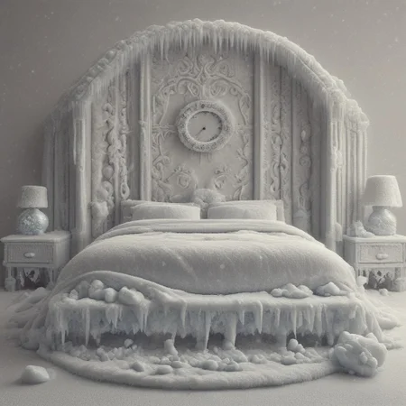 fr0stwrld, snow alarm clock, ice bedroom