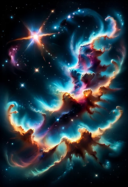 lazyup,score_9, score_8_up, score_7_up, d0nu71f13d, mad-nbla, scenery, nebula, cosmic galaxy made of transparent (doughnut:0.5), nebula, by hubble, circle shaped stars,