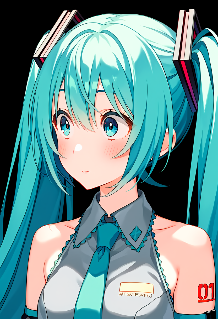 masterpiece, best quality, absurdres, rejection_reaction, 1girl, solo, closed mouth, looking away, hatsune miku, upper body,  <lora:rejection_reaction_meme-10-Noob:1>