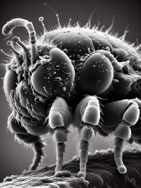 <lora:ElectronStyleXL:1.6> El3ctr0nStyle, o microscope photography of a mite under electron microscope