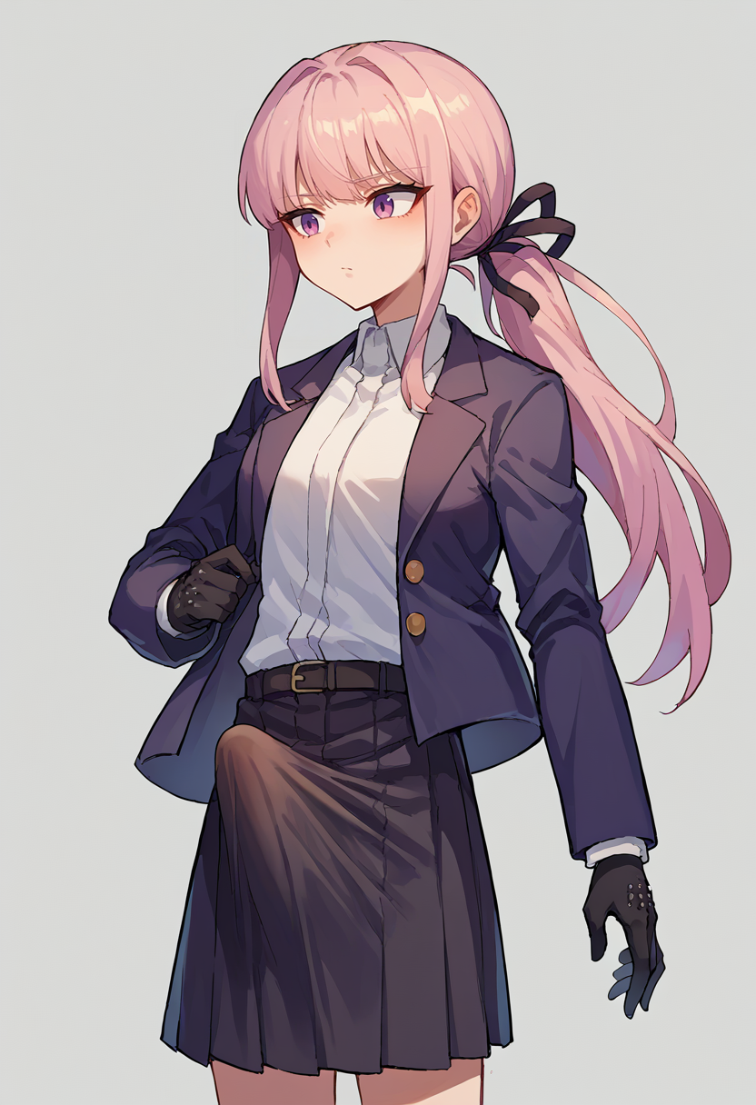 score_9, score_8_up, score_7_up, source_anime,   <lora:Erection Under Clothes-000012:1> erection under clothes, 1girl,   <lora:danganronpathh_kirigiri_ponyXL:1>  kirigiridr3, ponytail, hair ribbon, jacket, open jacket, long sleeves, white shirt, skirt, black gloves,