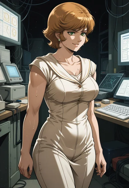 zPDXLxxx, score_9, score_8_up, score_7_up, score_6_up, source_anime, masterpiece, newest, best quality, amazing quality, very aesthetic, 
audrey, friendly, absurdres, BREAK, HamanKarn, short hair, wide hips, big ass, voluptuous, large breasts, smile,  <lora:wetbody:0.4> Wetbody, sweat, sweaty,<lora:Black_Magic_Steering:0.2>, cleaveage,