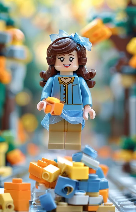 masterpiece,best quality,<lora:tbh246-sdxl:0.9>,illustration,style of lego, portrait of idolmaster cinderella girls,