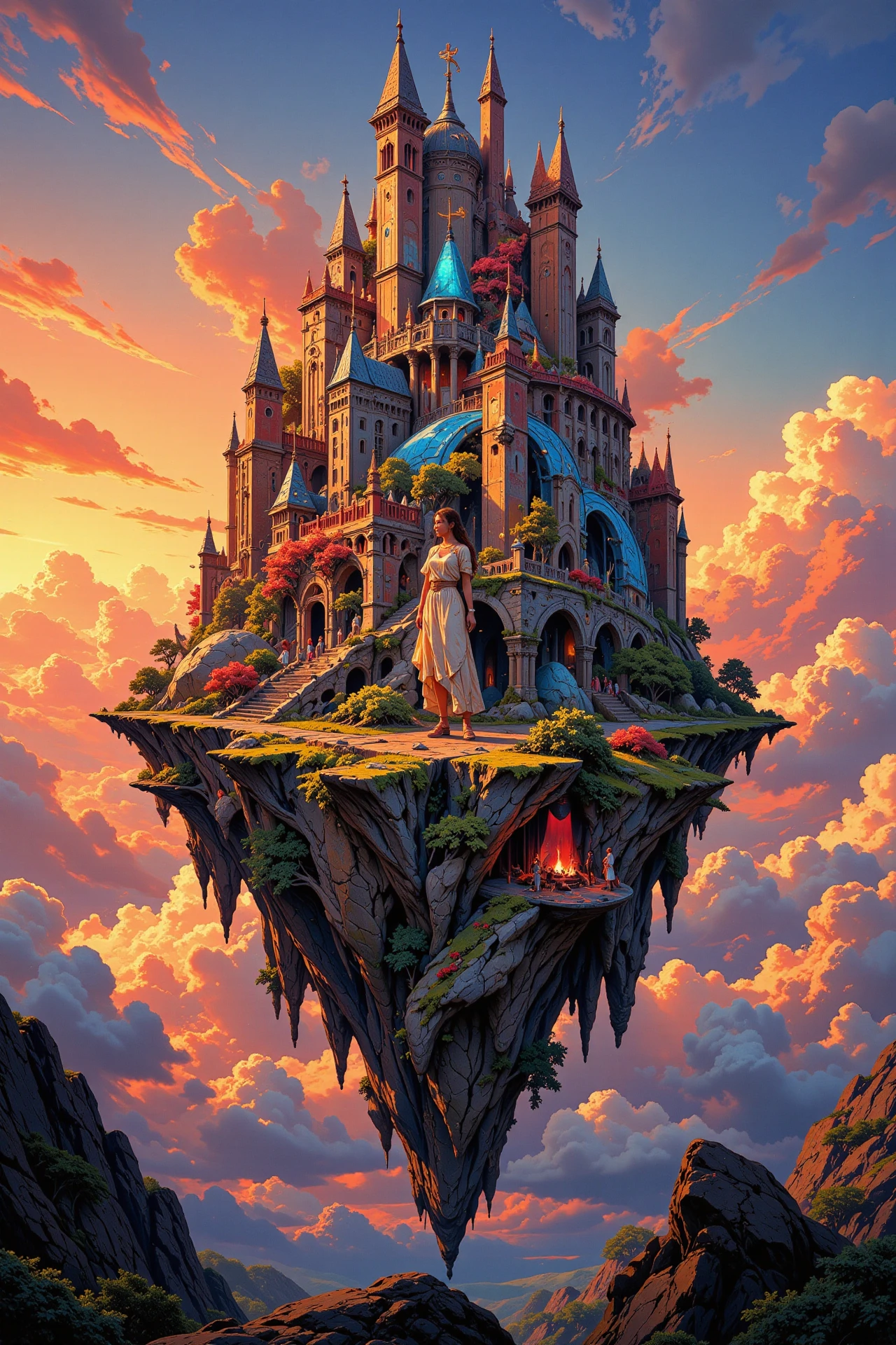 floating city beautiful  landscape, sunset, woman, very intricate, very detailed, sharp, bright, colorful, <lora:Hand v2:0.5> <lora:Anti-Blur:1><lora:Insane Detail Slider:0.25>  <lora:flux.1_lora_flyway_Epic-detail_v2:0.3> <lora:fluxenhancer:0.25>  <lora:Anime art - Variant 1:1>