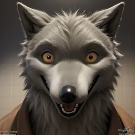 score_9, score_8_up, score_7_up, source:furry, dynamic lighting, detailed background, bedroom background,  anthro, furry, male, 1boi, (headshot), solo, (detailed face, detailed eyes), WB_sketchv1, furry, anthropomorphic character, WB_SketchV1
BREAK
Anthro_wolf, BBW, grey fur, yellow sclera, beady eyes, black eyes, black nose, long snout, shocked expression, opened mouth, wolf ears
BREAK
headshot
<lora:add-detail-xl:1.5>