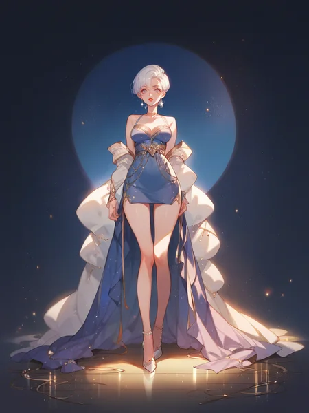 source_anime, score_9, score_8_up, score_7_up, score_6_up, score_5_up,  <lora:rdjXLP:0.8> rdj, light particles, 1girl, night sky, high heels, curvy