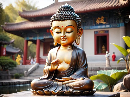 (A super cute full-body child-like Buddha statue:1.5),bathed in the warm sunshine of a sunny morning,sits in front of a traditional Chinese temple square. (Believers pour water on the head of the super cute full-body Buddha statue:1.5),which exudes a refreshing and sacred light. Buddha statues should show the whole body. Believers only need to show the action of watering.,<lora:SDXLä½åéè¿¦çå°¼ä½:0.5>,<lora:Samaritan 3d Cartoon SDXL:0.5>,, 8K, best quality, blurred, bokeh, depthoffield, filmgrain, glisteningskin, HDR, highres, Kodakportra400, lens flare, masterpiece, photography,   RAW photo, realistic, shar pfocus, ultra detailed, ultra highres, vibrant color