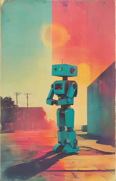 masterpiece,best quality,<lora:tbh252-sdxl:0.9>,illustration,style of Solargram portrait of Housework robots