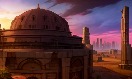 ((extreme detail)),(ultra-detailed), extremely detailed CG unity 8k wallpaper,best quality, masterpiece, modern, ruins, desert, industrial, gothic, <lora:OdinSphereStylev2:0.7>odinspherestyle,
