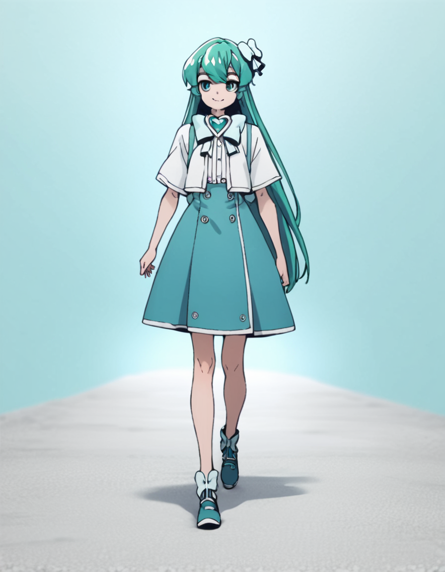 score_9, score_8_up, score_7_up, score_6_up, score_5_up, score_4_up, source_anime,  Sayo, solo , magical girl, walking, smile