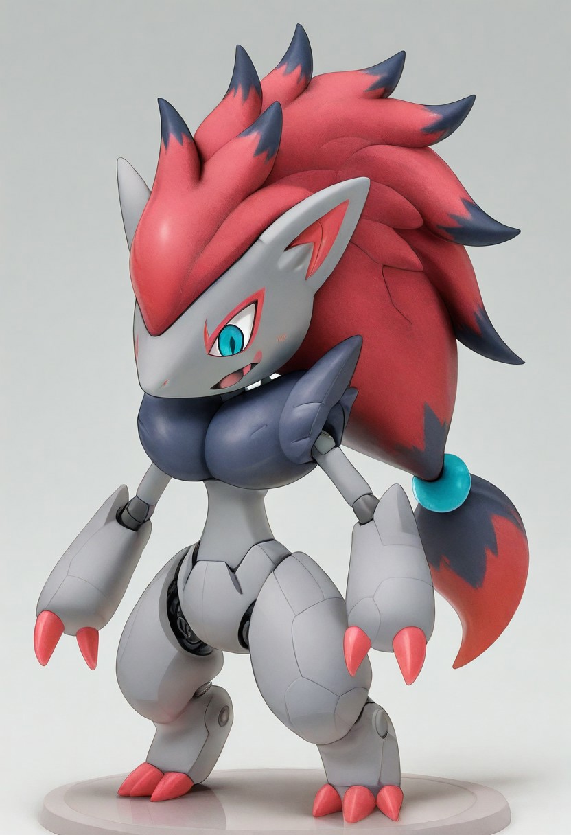 masterpiece, best quality, no humans,    (f1gur3), 
zzZoroark, cute, mecha, chibi,   k4w4iim1r41, cute outfit, pastel,