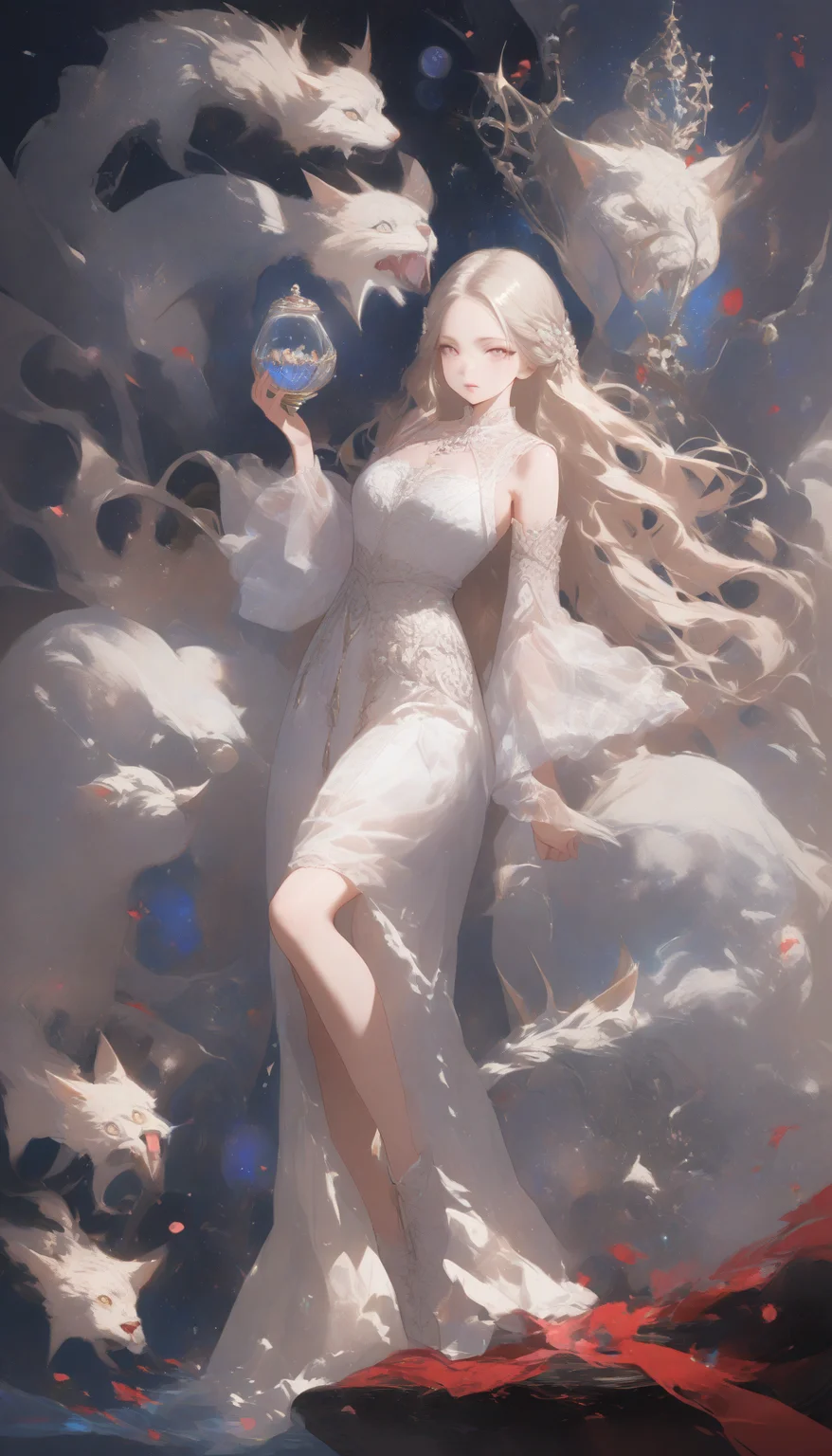 ethereal fantasy concept art of masterpiece,high score,great score,absurdres, <lora:Alice Prin_Complete:1>,Alice Prin (style, hair, dress, alice, prin), ., Naerys had the Targaryen looks, a fine and delicate beauty, almost unworldy. She was slender and small, with big deep violet in hue eyes and fine, pale, porcelain skin, near translucent. Naerys Targaryen. . magnificent, celestial, ethereal, painterly, epic, majestic, magical, fantasy art, cover art, dreamy